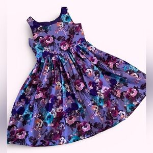 Miss Smarty Pants New Hand Crafted Purple Floral Spring Dress Girls Size 8
